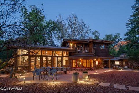 Welcome to Doodlebug Ranch, the First of Three Historic Properties Homesteaded in Sedona and Featured on TV! No HOA and STR Friendly, this is truly a one of a kind spectacular setting on 1.25 acres and stroll to Oak Creek! Relive history in this Rust...