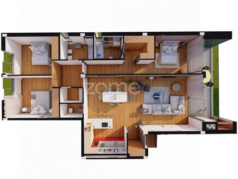 Identificação do imóvel: ZMPT577055 3-Bedroom Apartment Ground Floor, Front Right - A - TRIVIMA Development This sophisticated 3-bedroom apartment offers a functional layout and a modern experience, with three fronts, plenty of natural light and a ha...