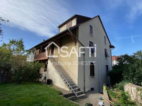Christophe Schiessle, your SAFTI advisor offers you exclusively! This building includes two apartments. The ground floor represents a T3 of 65 m2, possibility of renting for 450 euros excluding charges. Upstairs, we find a T5 duplex of approximately ...