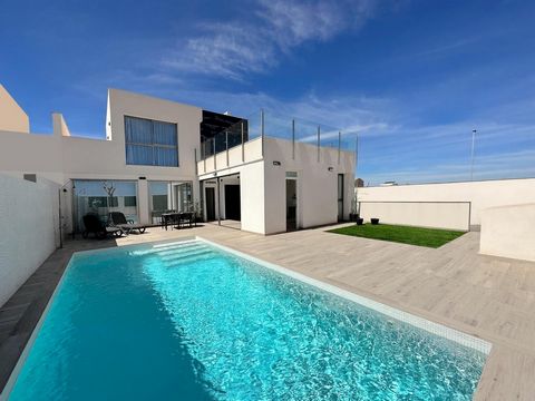 NEW BUILD SEMI-DETACHED VILLAS IN LOS BELONES~~KEY READY 3 BEDROOM SEMI-DETACHED VILLA WITH BASEMENT AND STUNNING VIEWS IN LOS BELONES.~~Stunning new build semi-detached villa with private pool (7×3), with sea and coastal views, located behind the ma...