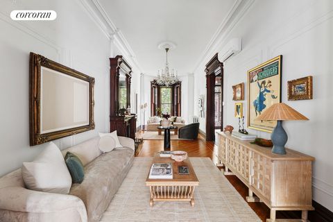 56 8th Avenue A romantic mansion with all the modern amenities. Perfectly placed on one of the most picturesque blocks in Northern Park Slope, the 