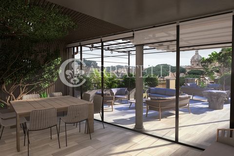 We are excited to present our exclusive exhibition in the heart of the Historic Center of Rome, unique for its historical beauty and privileged position in front of the majestic Imperial Forums. Prestigious penthouse and penthouse with a breathtaking...