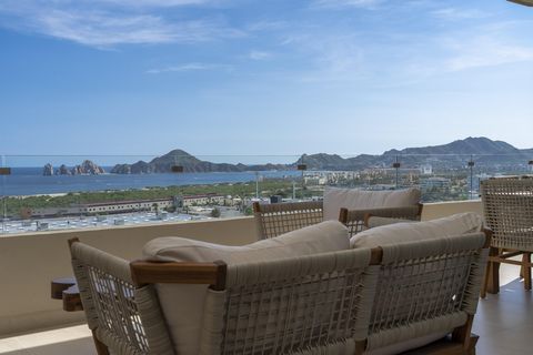 Beautiful 2 bedroom corner unit with the must amazing views of the Sea of Cortez and Arch of Cabo San Lucas from the master bedroom living room and lovely terrace. This extraordinary condo has one parking space 2 bedrooms with in suite bathroom and w...