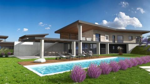 Villa de luxe en construction avec vue panoramique dans la région de Vodnjan non loin de Pula ! La superficie totale est de 306 m². La superficie du terrain est de 1363 m². Le début de la construction a commencé en novembre 2021 cette année, et la co...