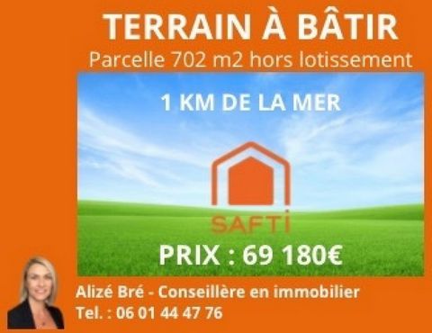 Terrain constructible borné 702m2