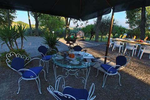 Set in a hilly area, this serene holiday home in Serrungarina has 4 bedrooms and hosts a group of 9 people or families. It provides guests with a garden and barbecue. Spend the vacation exploring beautiful woods, olive groves, and vineyards. There ar...