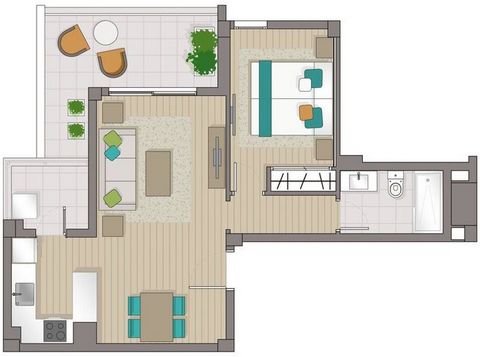 Leef zoals met vrienden! Individueel ontworpen strandappartement op de 6e verdieping met majestueus uitzicht op de zee voornamelijk. Het appartement van 64 m² op de 6e verdieping (lift beschikbaar) met uitzicht op zee vanuit alle ramen biedt een slaa...