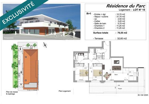 Appartement T3, plein centre, avec superbe balcon terrasse de plus de 32 m²