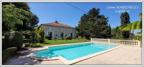 CAUDECOSTE, en campagne, maison en pierre 187 m², 4 chambres, piscine, garages, parc arboré