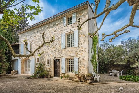 Typical Provencal house located in the countryside close to the village of Boulbon. Boulbon is a very interesting little village on the east side of the Rhone river between Tarascon and Avignon. Below the perched ruins of a chateau-fortress, narrow v...