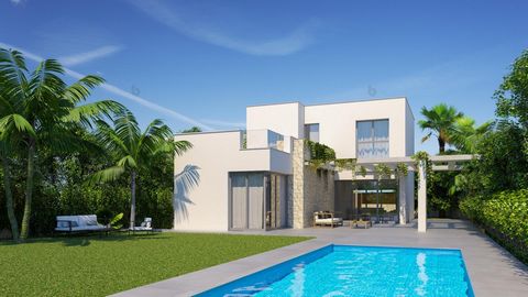 VILLA NEUVE DE 3 CHAMBRES A COUCHER EN PREMIERE LIGNE DE GOLF A PILAR DE LA HORADADA ~~3 villas neuves exclusives à Lo Romero Golf sont l'occasion parfaite de profiter d'une propriété de golf en première ligne.~Ce complexe résidentiel se caractérise ...