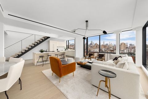 Ciao, East Village! Le luxe italien moderne arrive Bienvenue dans ce magnifique joyau de la couronne, penthouse de 3 chambres et 3 salles de bains au 75 First Ave avec vue sur « WOW », l’une des boutiques résidentielles les plus luxueuses de l’East V...