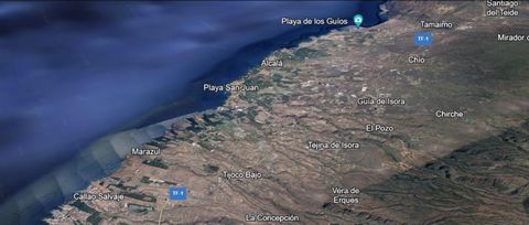 Exceptional land for sale in El Pozo, Guía de Isora. This plot covers 1087 m2 and features an exciting blueprint study, with the vision of four stunning semi-detached villas, each with sea views and their own private pool, providing a spacious 180 m2...