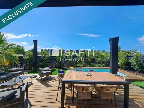 SAINT BRES villa neuve extérieur paysagé et piscine