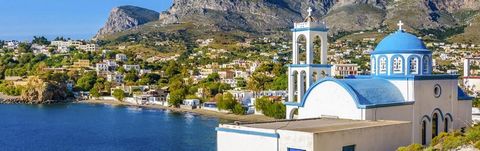 Kalymnos. Te koop een perceel van 715 m².  in de pittoreske nederzetting Panormos (Bucolia) met uitzicht op de zee, bouwbaar, in de buurt van de luchthaven, prachtige stranden en dicht bij de hoofdstad van het eiland! Prijs 85.000 euro.