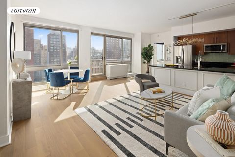 Nestled at the border of Gramercy and Kips Bay, Penthouse A is an exquisite, sun-soaked two-bedroom, two-bathroom apartment offering breathtaking, unobstructed SOUTHERN skyline views from every room. This recently renovated apartment boasts a pristin...