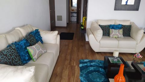 FOR SALE FURNISHED APARTMENT Beautiful Apartment with Panoramic View, located in a strategic commercial and residential area of the north of Quito, El Pinal Sector. It consists of: 3 bedrooms 2 1/2 baths 1 Study Room 2 parking spaces. 24-hour guard. ...