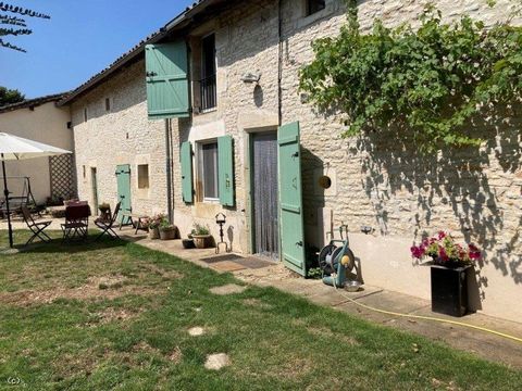 This charming detached 4 bedroomed stone property is full of character and has a lovely cosy feel. It is situated in a small hamlet on the outskirts of Blanzay, which has a boulangerie and restaurant, and 8km from Civray where all main commerce can b...
