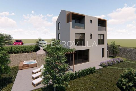 Zaton, building plot of 695 m2 with a valid building permit for the construction of a four-bedroom villa with a living area of 200 m2. The villa was designed as a combination of traditional Dalmatian construction through elements of stone walls and f...