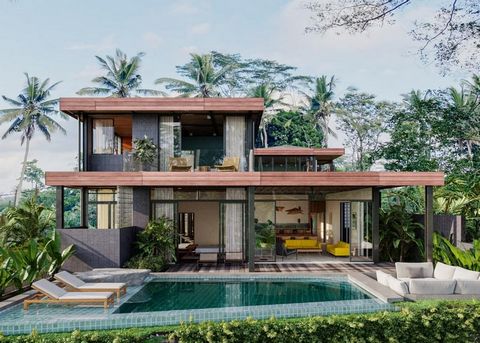 Villa with panoramic jungle and sunset views. ROI – 17%, payback in 6 years. Annual passive income from daily rentals. Each villa has its own swimming pool. The interior design is made in Balinese style using high quality materials. THE TWINS villa i...