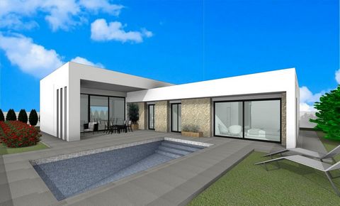 NIEUWBOUW GELIJKVLOERSE VILLA MET 3 SLAAPKAMERS EN PRIVÉZWEMBAD IN PINOSO~~Nieuwbouw luxe villa's in Pinoso (Alicante) met verschillende verdelingen in 1 of 2 verdiepingen en 3 of 4 slaapkamers, waar je kunt genieten van idyllische uitzichten op de b...