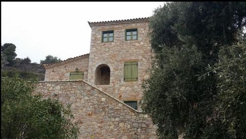 For sale a stone villa of 210 sq.m., energy autonomous in Galaxidi in Koutsanocheri with a unique view. It has an energy fireplace and is electrified with photovoltaics. The house is located in 8.000 sq.m. of olive grove and is developed on three flo...