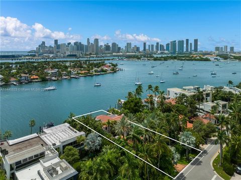 Build your dream home on a rare waterfront south facing double lot on coveted Hibiscus Island. This 18,375 square foot lot boasts 101' of waterfrontage with southern exposure on one of Miami Beach's most prestigious and guard gated island neighborhoo...