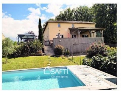 Coralie Spriet presents this contemporary house, located in Castels, offering a peaceful living environment in the countryside. Close to schools, college, nursery, the property benefits from a north-east exposure offering a breathtaking view of the v...