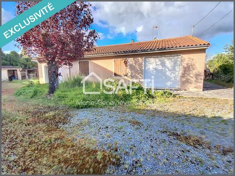 Située à 12 kilomètres de Niort, cette maison de plain-pied d'une surface habitable de 80 m2 prolongé d'un garage de plus de 30 m2 muni d'une grande fenêtre, offre un véritable havre de paix dans le Pays Niortais. Nichée sur une parcelle de 814 m², e...