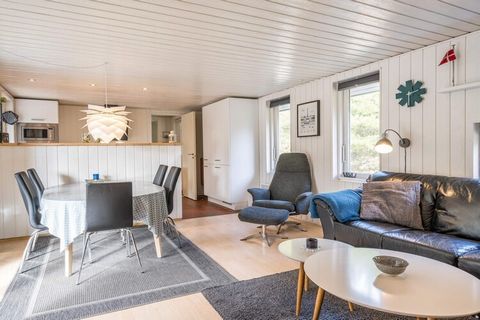 Cozy and bright cottage in Houstrup. The cottage is located on a nice large plot, where there is also a partially fenced area that is suitable for the dog. The cottage has a kitchen and living room in open connection. In the living room, the stove is...