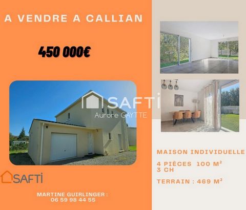 Maison individuelle récente 100 m² 4 pièces dont 3 chambres, avec garage fermé, beau jardin clôturé