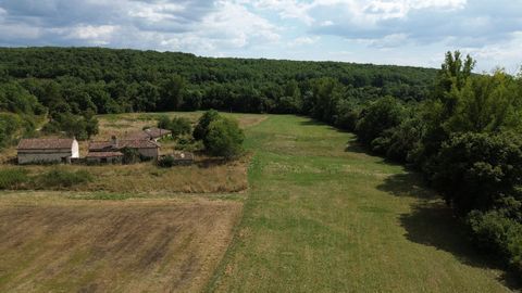 Ancienne ferme à restaurer sur 18ha de prés au bord de la rivière Lère.
