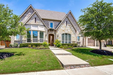 Back and better! New paint, new look! Spectacular American Legend Belclaire in gated Balmerino in The Tribute Lakeside Community in The Colony. 4174 SF, single story, highly customized home. 3 bedrooms, 3 full baths, office. Great room with soaring v...