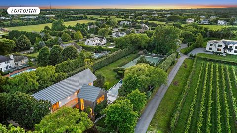 Experience elevated Hamptons living with Vinea-a rare, state-of-the-art estate set on 1.6 exquisitely landscaped acres overlooking Duck Walk Vineyards. Perfectly positioned in sought-after Water Mill, this one-of-a-kind compound pairs timeless elegan...