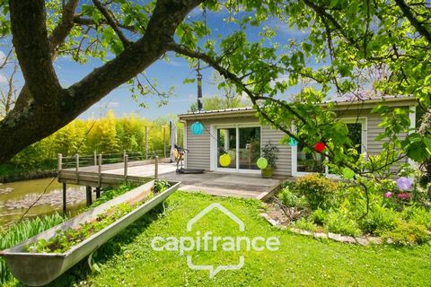 Proche SAINT-QUENTIN (02) : terrain de loisir 3200 m² au bord de lOise avec Chalet et potentiel locatif