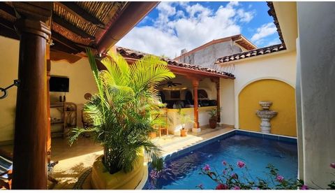 This place boasts colonial details such as high ceilings, handmade Nicaraguan floor tiles, solid wood colonial pillars, red tile rooftops, and unique arch doors used for decoration throughout the home. The lamps and tiles in the building are handmade...