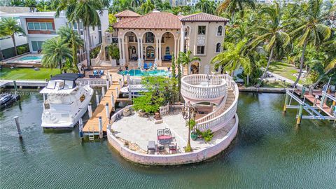 One of a kind Mediterranean Oasis in the heart of Sunny Isles Beach. Custom built and expanded on by its current owner, Civil Engineer and Founding Father of Sunny Isles. Truly stunning waterfront estate situated on one of the largest parcel availabl...
