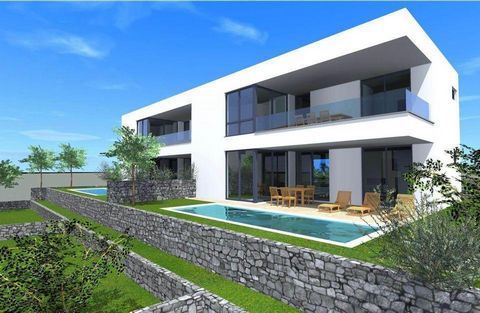 Moderne Doppelhaushälfte in Malinska auf der Insel Krk! Die 160 m² große Villa auf einem 200 m² großen Grundstück befindet sich in der bezaubernden Ortschaft Malinska, etwa 700 Meter vom Meer und dem Stadtzentrum entfernt. Im Erdgeschoss empfängt ein...