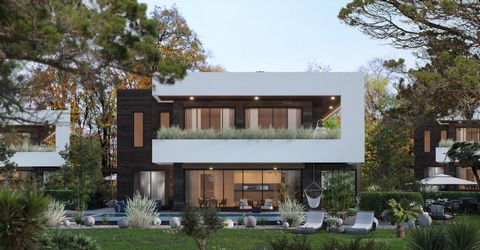 VUE SUR LA MER ET LA NATURE PISCINE SPÉCIALE POUR CHAQUE VILLA TERRASSE EN BOIS AUTOUR DE LA PISCINE, SALON ET FOYER JARDIN D’HIVER BBQ ET MINI-CUISINE DANS L’ESPACE DE VIE DE CAMELYA PERGULE EN PLACAGE DE BOIS SYSTÈME D’IRRIGATION AUTOMATIQUE ET GRA...