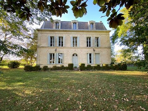 This magnificent 19th century manor house is located only minutes from a pretty village in the Entre-Deux-Mers region and only 30 minutes from the world famous village of Saint-Emilion. The property sits in a dominant position with stunning countrysi...