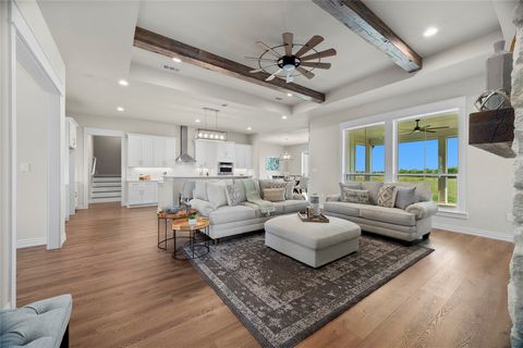 Custom new construction on 2 ACRES, no HOA, on a corner lot with a mudroom and private office. All bedrooms located on the first floor. Every detail has been carefully curated in this open concept home from the quartz countertops, wood beams, under m...