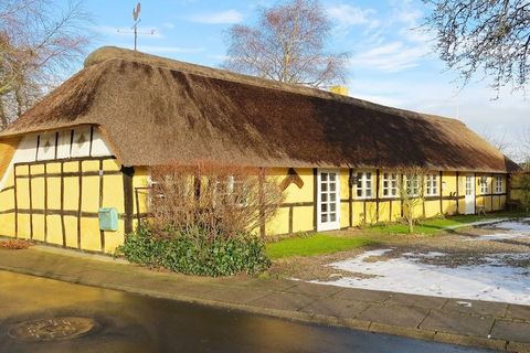 This thatched half-timbered house with whirlpool and sauna is located in the middle of Asaa town with just approx. 500 meters to the port. The house itself is a half-timbered house with cosiness and charm. The ceiling is not high due to the exposed b...