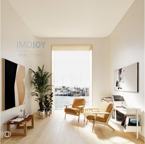1 Bedroom Apartment Under Construction with River View in Vila Nova de Gaia Pescaria - preserved industrial building on the south bank of the Douro with 18 1 bedroom apartments, 2 commercial spaces and 8 parking spaces for sale in Gaia In the heart o...