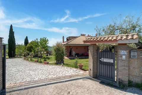Come stay in this Roman countryside to enjoy nature and peace. Situated in Monterotondo, this villa has 2 bedrooms, a shared swimming pool, and air conditioning. It is ideal for a group of 6 or families to relax. The hills, scenic nature, and view of...