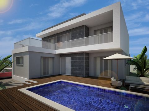 Modern-style brand new detached villas in Benijófar . Modern style villas with 3 bedrooms in Benijófar. These villas under construction have a spacious living-dining room with kitchenette, 3 bedrooms (one of them en suite) and 2 bathrooms, private pl...
