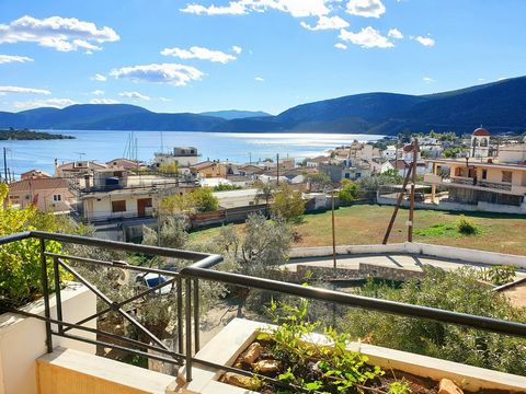 In the beautiful Korfos Corinthia, a quiet seaside settlement, an independent maisonette is for sale with a stunning sea view at a distance of 150 meters. The residence has 3 levels and has a total area of 208 sq.m. The house is built on an independe...