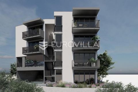 Primošten, project of a new construction of an urban building with a swimming pool, a two-room apartment on the first floor of 60.3 m2 with an attached parking space. It consists of: a comfortable open-plan living room with a kitchen and dining room,...