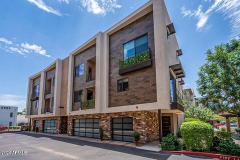 Welcome to luxury living redefined at Aerium in Old Town Scottsdale. Nestled in the heart of one of Arizona's most vibrant neighborhoods, this former model townhome boasts elegance and sophistication with refined craftsmanship and modern design. Slee...
