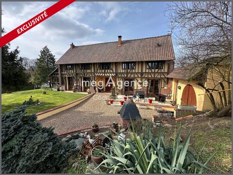 Maison à colombages, 9 pièces principales, 193m² habitables. Au rez-de-chaussée: entrée, salle, salon avec Bar et cheminée insert d’un mètre, cuisine avec poêle à bois, arrière-cuisine, une chambre, une buanderie et une salle d’eau avec wc. Au 1er ét...