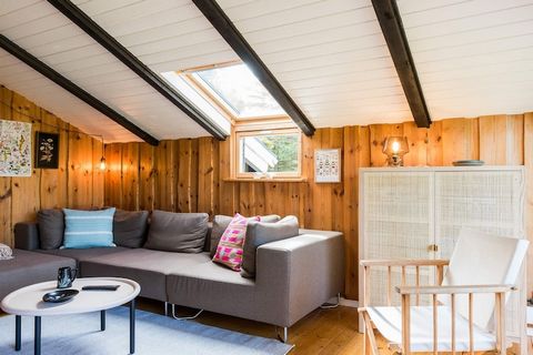 Lovely cottage in Blåvand with a focus on cosiness. The cottage is located on a large open plot in lovely surroundings. It consists of kitchen and living room in open connection. From here there is access to several terraces, which are located around...